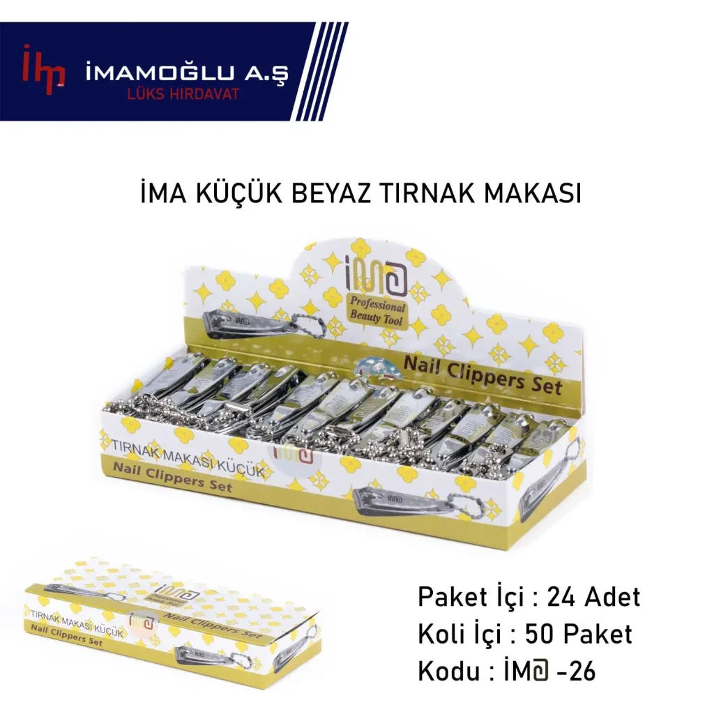 İMA-026 TIRNAK MAKASI KÜÇÜK BEYAZ (50 PK*24 LÜ)
